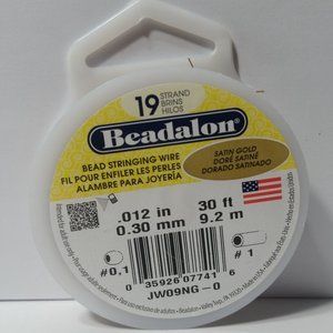 Bead Stringing Wire Satin Gold 19 Strand 30 Feet